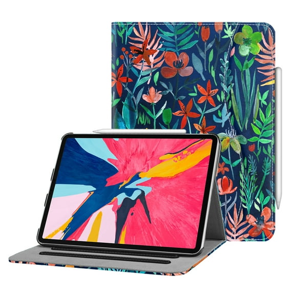 Fintie iPad Pro 11" 2018 Multiple Viewing Angle Folio Case Cover with Document Pocket/ Apple Pencil Holder, Jungle Night