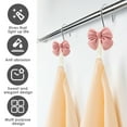 thumbnail image 3 of Dznils Resin Bow Shower Curtain Hooks Rings, Rustproof Shower Hooks for Bathroom, Pink, Set of 24, 3 of 12
