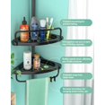 thumbnail image 4 of 4 Layer Corner Shower Caddy, Stainless Steel ​Constant Tension Pole Shower Organizer, Adjustable Corner Shower Shelf, Rustproof 3.3 to 9.8 ft, 4 of 6