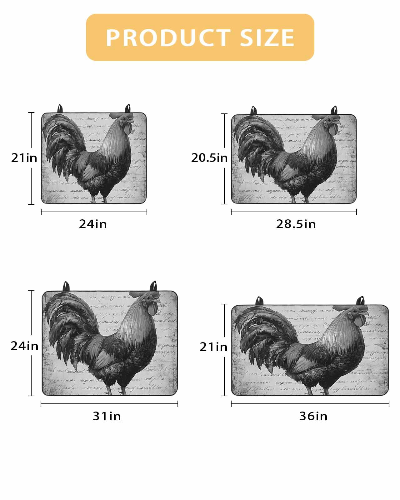 nqOlkjepod Large Induction Cooktop Protector Mat 36"x21", Grey Retro Vintage Stove Top Covers for Electric Stove, Farmhouse Country Animal Modern Stove Burner Cover Mats, Glass Top Stove Cover