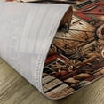 thumbnail image 4 of Ambesonne Rustic Place Mats Set of 4, American Barn Western Farm, Standard Size, Paprika Caramel and Dark Teal, 4 of 5