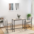 thumbnail image 3 of Industrial 3-Piece Bar Table Set with 2 High-Back Stools - Natural Finish, Counter Height for Kitchen, Dining Room & Patio Use - Sturdy MDF & Steel Frame, 3 of 7