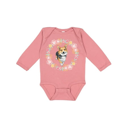 

Inktastic Corgi Gifts for Dog Lovers Gift Baby Girl Long Sleeve Bodysuit