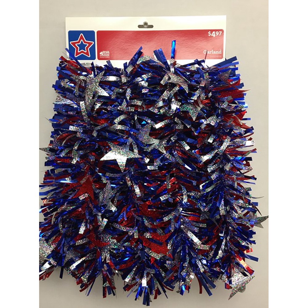 Seasonal Red/White/Blue Jumbo Patriotic Garland