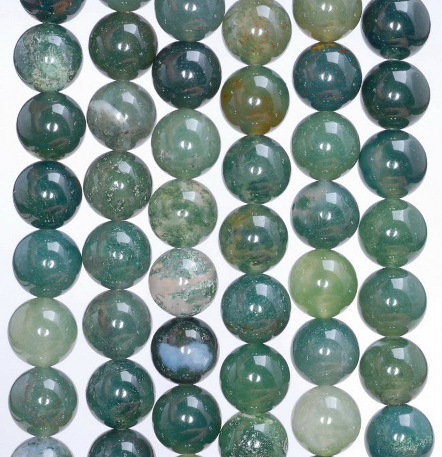 8mm Green Moss Agate Gemstone Green Round Loose Beads 15.5 inch Full Strand