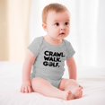 thumbnail image 3 of Crawl, Walk, Golf - Golfing Buddy - Baby Clothes - Funny Newborn Bodysuit Outfits for Boys And Girls Gray-style-1 6months, 3 of 7