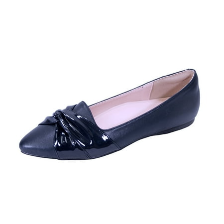 

PEERAGE Whitney (FT6045) Women Wide Width Pointed Toe Flats NAVY 12