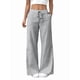 thumbnail image 3 of Pantalones de Salón A Rayas de Pierna para Mujer, Cintura Elástica y Bolsillos Gris XL, 3 of 9
