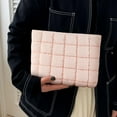 thumbnail image 5 of Solid Color Checkered Down Cosmetic Bag - Versatile, Stylish, and Practical Makeup Organizer for Travel, Shopping, and Daily Use, 5 of 5
