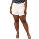 thumbnail image 2 of Women's Plus Size Jean Short Raw Hem Slash Pocket Denim Shorts White 2X, 2 of 7