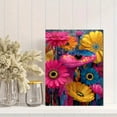 thumbnail image 2 of Pink Snake in Blooming Garden Canvas Art, Whimsical Floral Scene, Boho Eclectic Home Wall Decor, 2 of 8