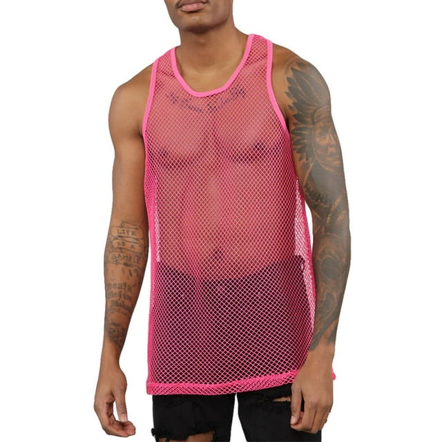 Débardeurs en Maille Haut Filet Transparent Chemises Sans Manches Boîte de Nuit Haut Transparent