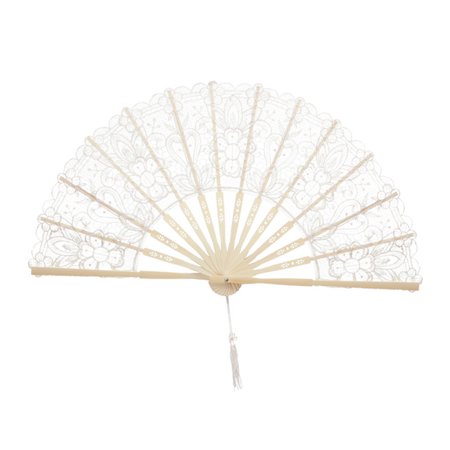 

NUOLUX Fan Lace Hand Fans Foldingwedding Handheld Vintage Adults White Foldable Bulk Decor Ancient Bride Cotton Rave Party