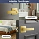 thumbnail image 3 of Ehomeware Paquete De 6 Pomos De Puerta Dorados, Tiradores De Puerta Interiores De Latón Con Acabado De Latón Satinado, Función De Privacidad Para Dormitorio, Baño, Manijas De Puerta Doradas Resistente, 3 of 5