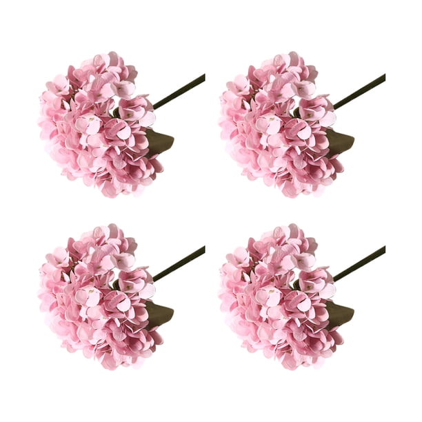 Ramo de flores realistas Inteprter 4 pack/lote decoración del hogar apariencia realista flor falsa rosa claro violeta