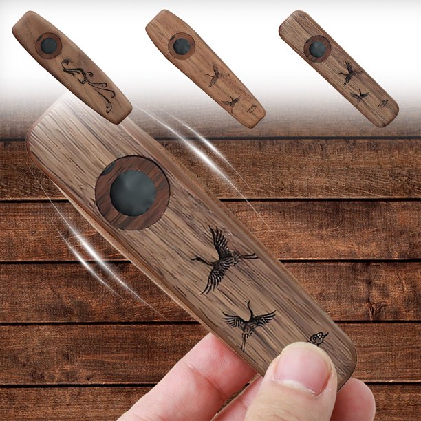 XWSHYW Juguetes para Niños Flauta Kazu para Niños Kazu de Madera con 5 Diafragmas de Flauta Kazu con Guitarra Ukelele Ajustable Violín Piano Teclado Mini Flauta Kazu Instrumento Loos