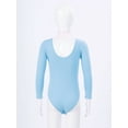 thumbnail image 6 of ZDHoor Girls Long Sleeve Leotard Kids Bodysuit for Dance Gymnastics Costume 3-14 Years Blue 13-14, 6 of 7