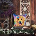 thumbnail image 3 of Yellow Labrador Hippie Dawg Fabric Decorative Pillow 14 in x 14 in, 3 of 5