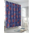 thumbnail image 3 of Fsddascl Navy Blue Coastal Shower Curtain Set - Small 36" x 72" Washable Bathtub Curtain with 12 Hooks, Red Lobster Nautical Ocean Waterproof Fabric Stall Shower Curtains for Bathroom/Bathtub Décor, 3 of 6