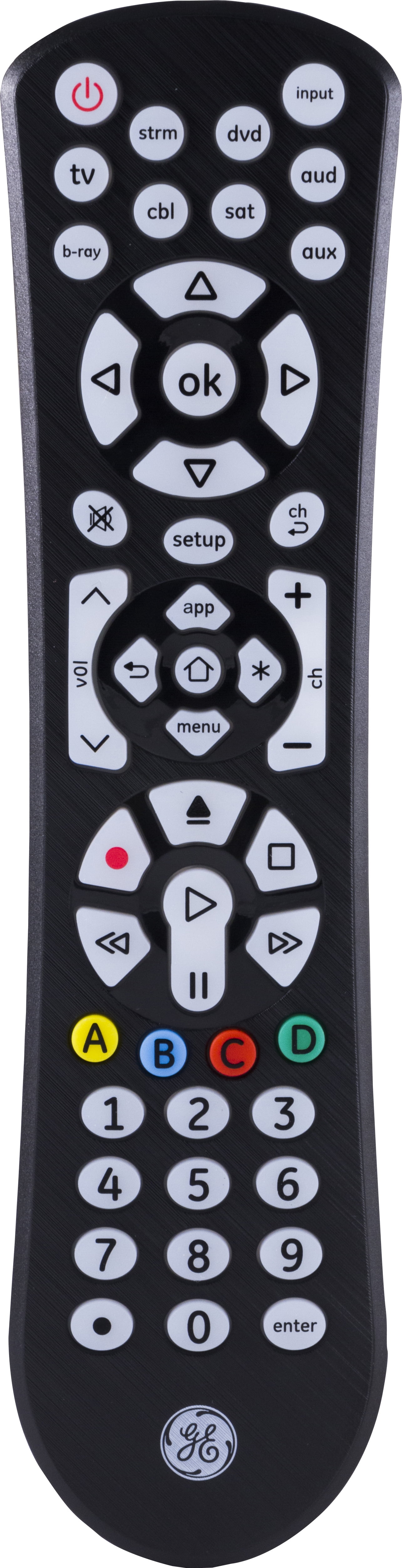 GE 8-Device Backlit Universal TV Remote Control in Black, 41567