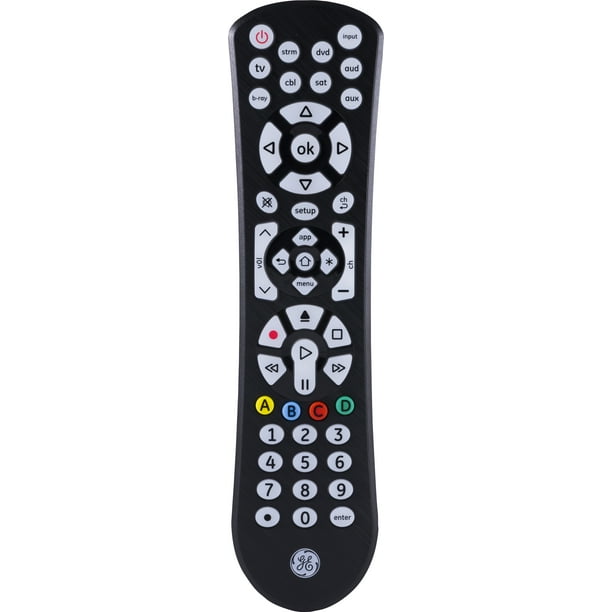 GE 8Device Backlit Universal TV Remote Control in Black, 41567