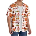 thumbnail image 2 of Balery Autumn Gnome Camisa Casual de Manga Corta con Botones para Hombre, Texturizada, Estilo Cubano, para Playa, Verano-Small, 2 of 5