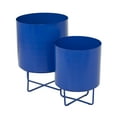 thumbnail image 6 of CosmoLiving by Cosmopolitan 16", 13"H Blue Metal Planter (2 Count), 6 of 8