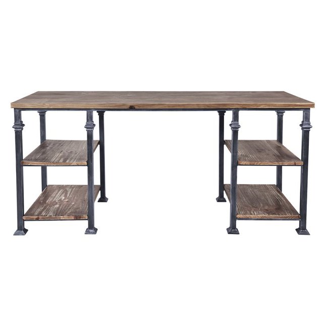 Bureau Industriel Liam en Plateau Industriel Gris et Pin
