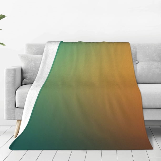Balery Orange To Teal Gradient Manta de Felpa Suave y Acogedora – Cobija de Franela Aterciopelada para Cama, Lavable y Cálida para Sofá, Mascotas, Transpirable-60"x50"