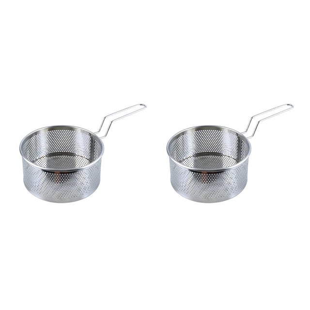 Cateissary Stainless Steel French Fry Chips Basket Net Strainer Kitchen Cooking 2piezas Grande