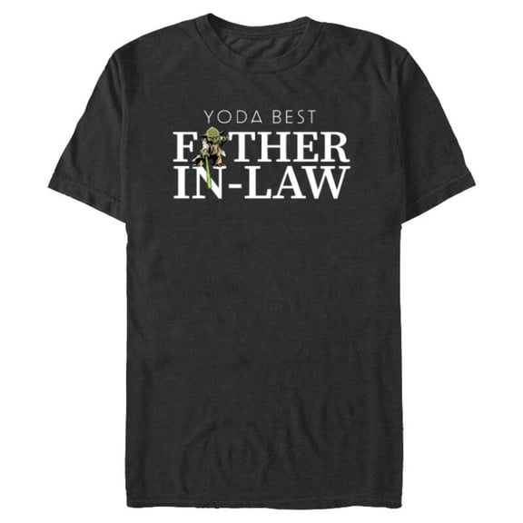 Star Wars Yoda Lightsaber Best Father-in-Law Father's Day - Short Sleeve Blended T-Shirt for Adults - Customized-Dark Heather