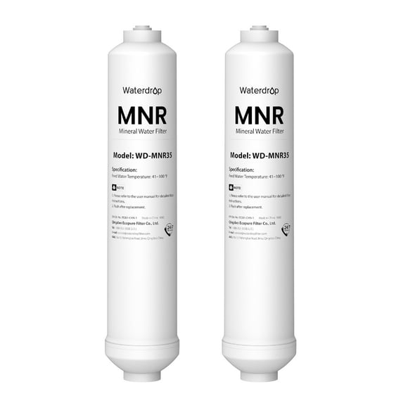 Waterdrop WD-MNR35 Remineralization Filter, 1/4" Quick Connect Mineral Filter for Undersink Reverse Osmosis System, Restore Essential Minerals for RO System, RO Mineral