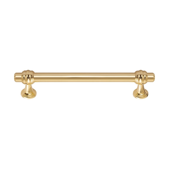 Utopia Alley 10pcs Athen Pull Handle - Decorative Cabinet Drop Pull Handles- Vintage Cabinet Hardware with Hand Finished Polished Gold - Metal Drawer Pull Handle, 5.0" Center to Center