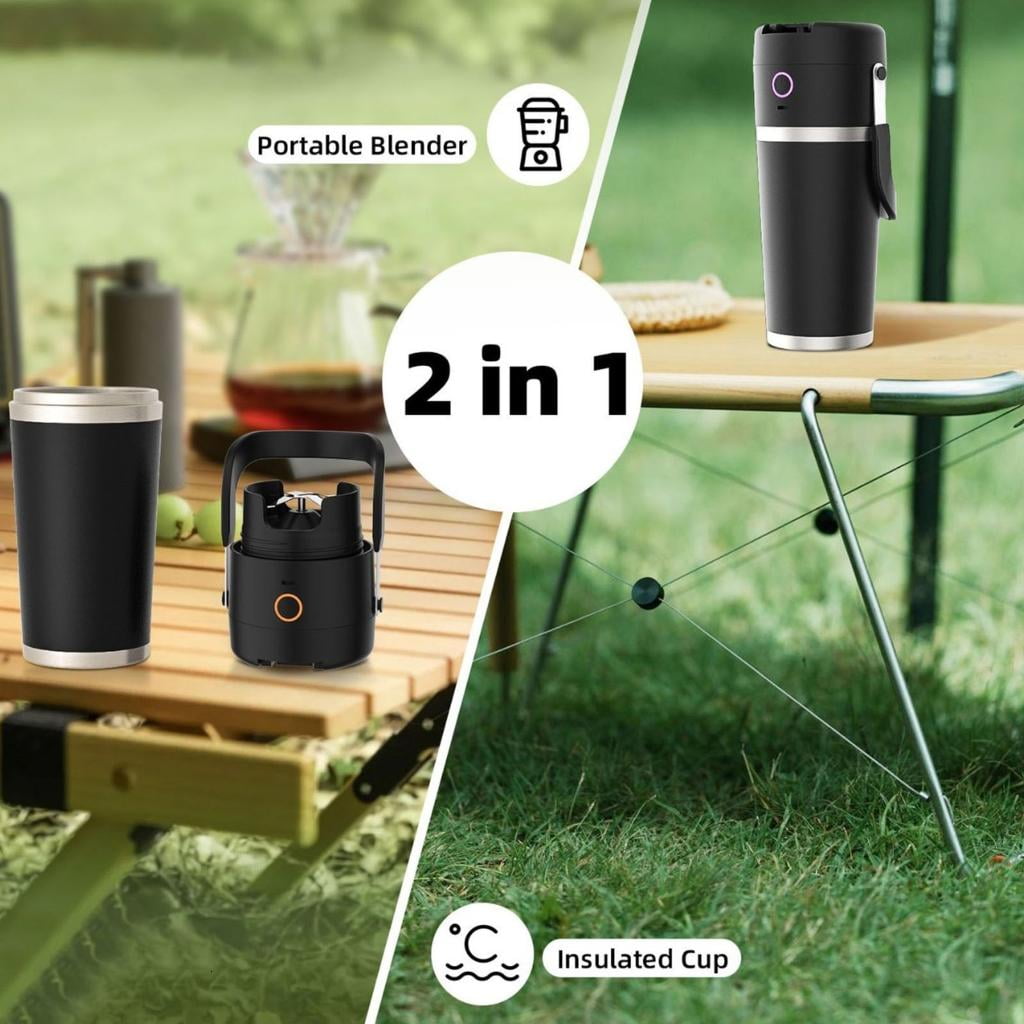 Stainless Steel Travel Blender for Cold Drink Large Capacity 11.1V Smoothie Cup LED Display Rechargeable Cordless Mixer