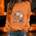 thumbnail image 2 of Halloween Gift for Women Hoodless Sweatshirt Womens Daily Home Outdoor Workout Solid Long Sleeve O Neck T Shirt Top Sweatshirt M, 2 of 4