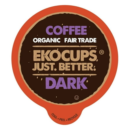 Organic Dark Roast Coffee Pods, Strong Bold Dark Roast Flavor - USDA Certified Organic - Single Serve Cups for K Cups Coffee Makers, Box of 40 Recyclable