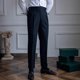thumbnail image 1 of Pantalones largos de moda para hombre, casuales, de color sólido, con bolsillos y cremallera, cintura elástica, de poliéster., 1 of 3