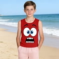 thumbnail image 5 of Afuyipoi Boys Crew Neck Tank Tops Size 8,Breathable Graphic Fashion Cute Summer Graphic Tees Red 8-9, 5 of 6