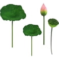 thumbnail image 2 of Flores de loto artificiales JAMW Hojas de lirio de agua 3pcs, 2 of 5