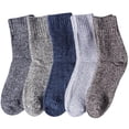 thumbnail image 2 of Holzlrgus 5 Pairs Womens Wool Socks Thick Knit Vintage Winter Warm Cozy Crew Socks Gifts, 2 of 6