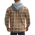 thumbnail image 4 of Stamzod Men's Flannel Shirts with Hood Fashion Plaid Printed Long Sleeve Casual Jackets Plus Size Men Jacket Yellow C L, 4 of 9