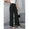 thumbnail image 5 of Wide Leg Stretchy Work Pants Women Pull on Dress Pants High Waisted Business Casual Trousers Slacks Black XS, 5 of 9