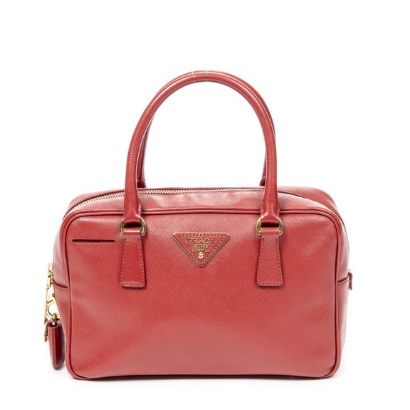 Pre-Owned Prada Red Small Top Handle Handbag Saffiano Leather