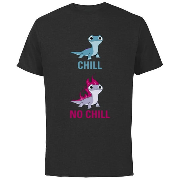 Disney Frozen 2 Salamander Chill vs No Chill - Short Sleeve Cotton T-Shirt for Adults -Customized-Black