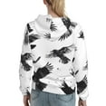 thumbnail image 7 of Goofa Monochrome Flying Ravens for Women's Hooded Sweatshirt with Eye-catching Drawstrings- Lightweight Pullover Hoodie with Kangaroo Pocket, Perfect for Everyday Wear-X-Large, 7 of 7