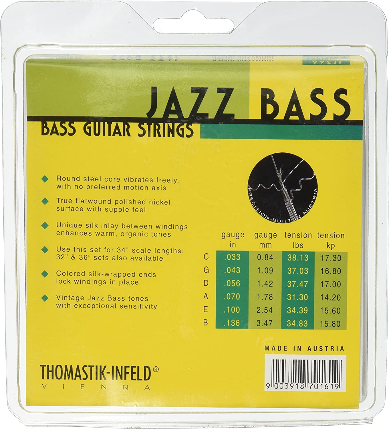 Thomastik JF346 Flatwound Scale 6-String Jazz Bass Strings