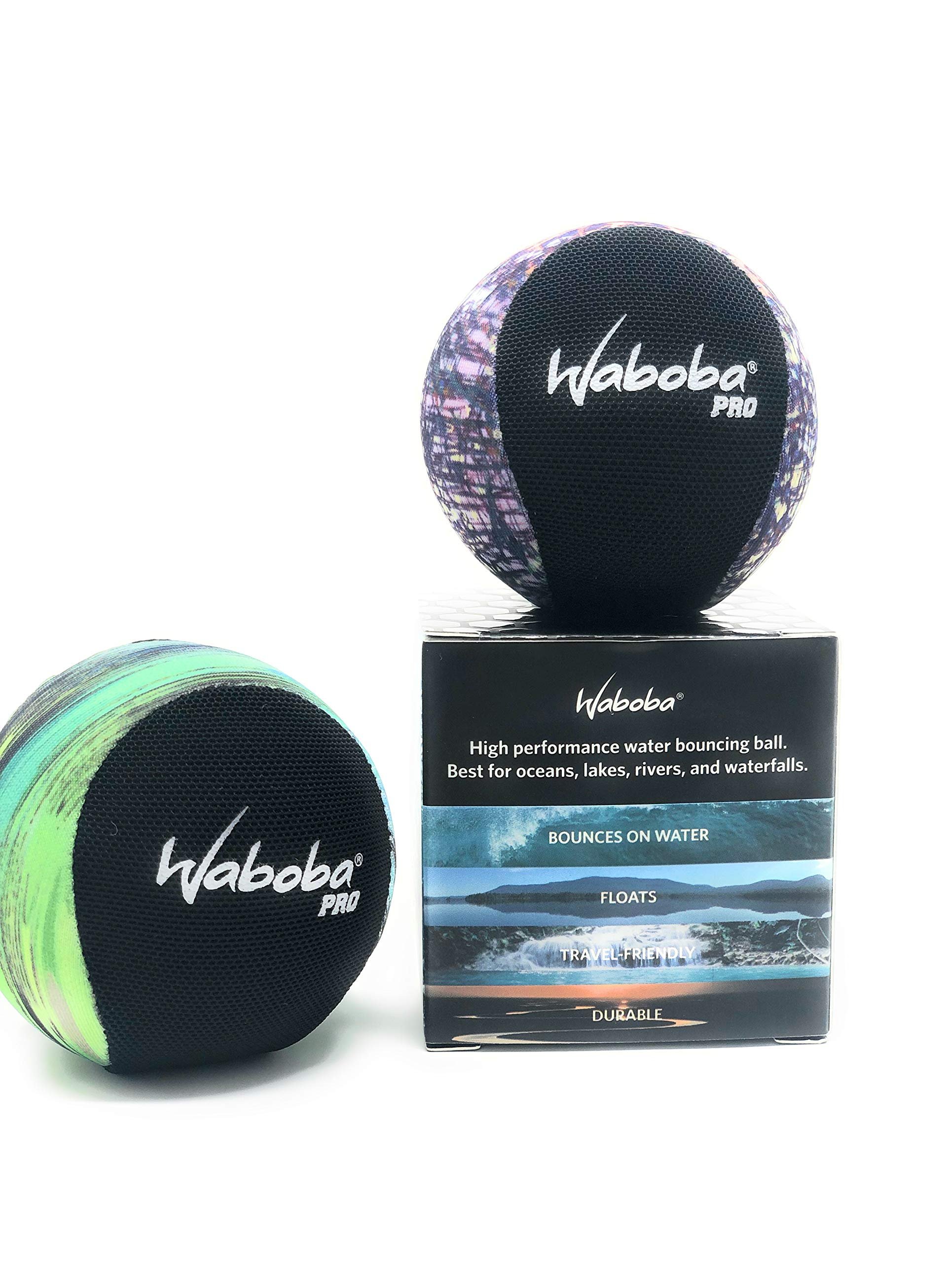 Waboba Ball Pro Water Bouncing Balls Pool Toys Set 2 Pack Bundle  Perfect Lake Toy & Swimming Pool Balls Great Summer Gift for Kids  Outdoor Water Bounce Skipping Pool Balls  Beach Water Ball