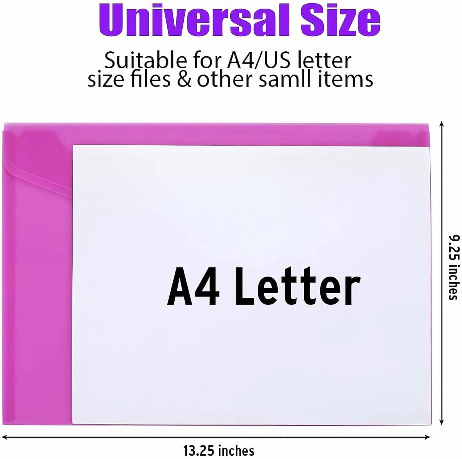 30 Pack Plastic Envelopes Poly Envelopes, HeavyDuty File Folders, Clear Folders with Pockets, Folders for Documents Letter A4 Size, Filing Folders, Paper Storage, Office School, 5Colored