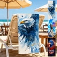 thumbnail image 2 of XGFHYJEH Bald Eagle Beach Towel, Print Quick Dry Lightweight Portable Beach Towel with American Flag Wing, Independence Day 4th of July Patriotic Summer Towels for Outdoor Pool, Travel, Camping, 2 of 6