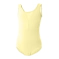 thumbnail image 3 of Girls Ballet Leotard Sleeveless Gymnastics Dance Leotard for Kids Nylon Spandex Stretchy Breathable Mesh V-Neck Tank Top Yellow,Size 7-8 T, 3 of 6